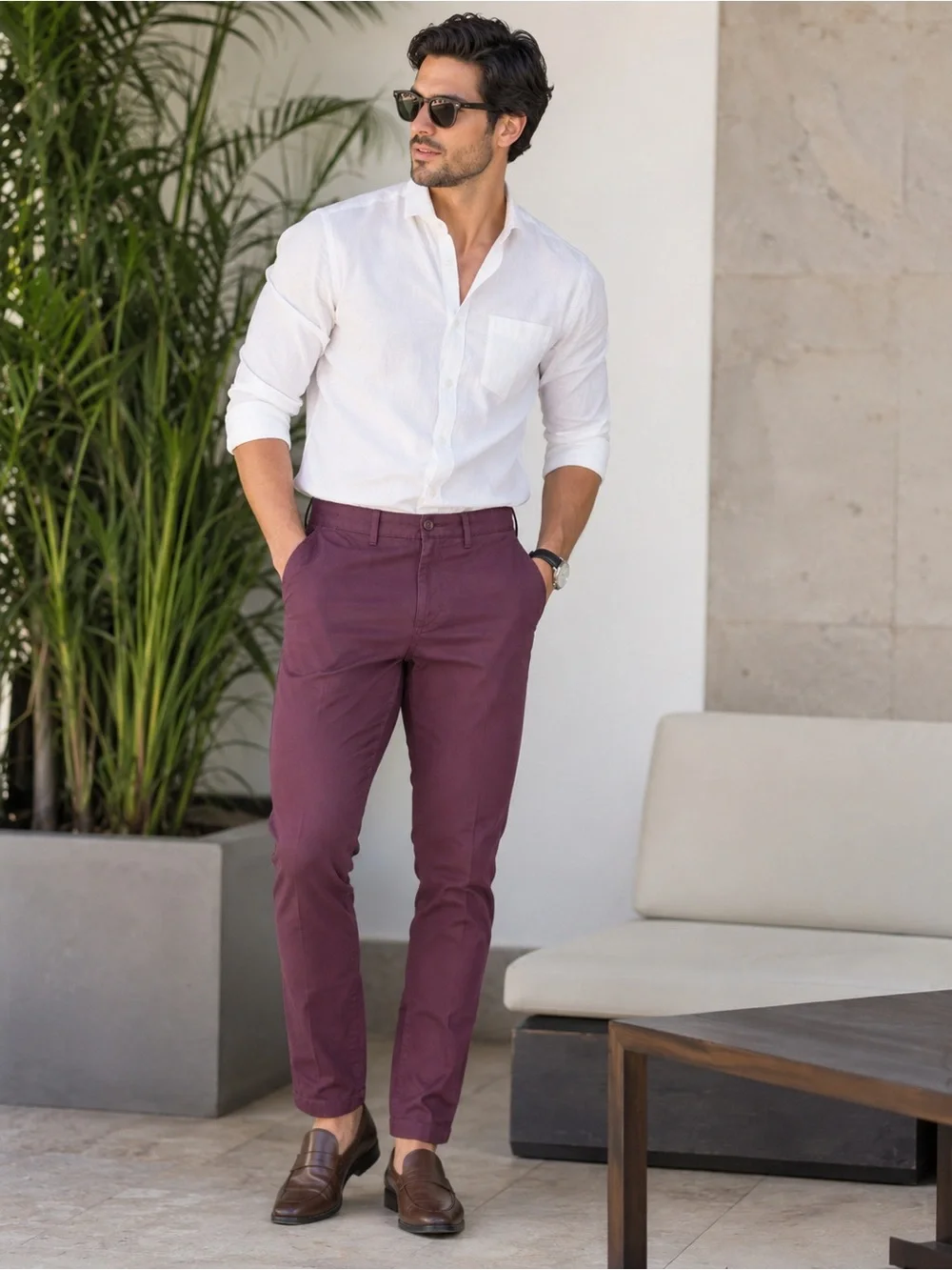 J.Crew NWT! Men'S The Sutton Slim Fit Pants In Burgundy Size 34